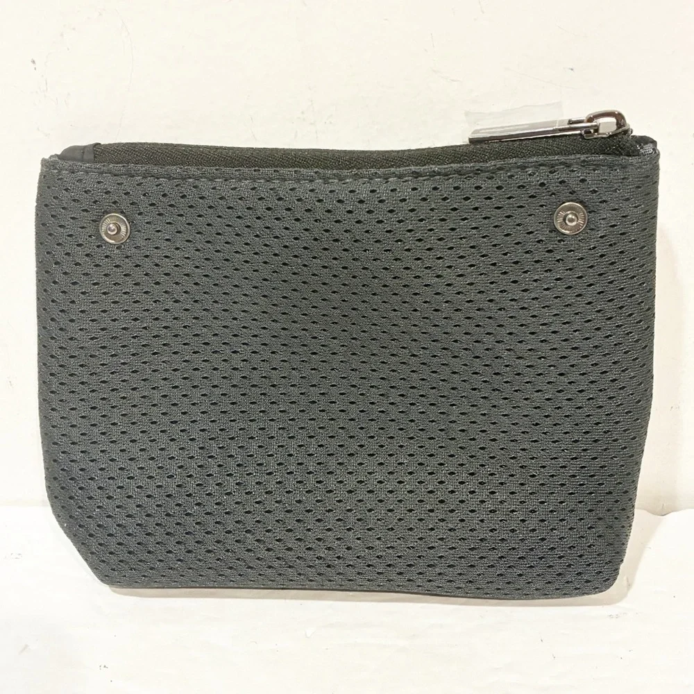 Caraa‎ Black Nylon Cosmetic Bag Zip Closure Mesh Lining